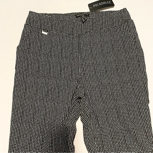 Picadilly Black and White Pants Womens Size 10 - Picture 2 of 15